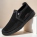 Men's Slip-On Casual Shoes with Houndstooth Pattern - Breathable Lightweight Loafers for Daily Wear and Travel