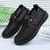 Men's Slip-On Casual Shoes with Houndstooth Pattern - Breathable Lightweight Loafers for Daily Wear and Travel