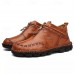 Men's Brown Leather Casual Boots with Handcrafted Stitching and Comfortable Sole for Everyday and Outdoor Wear