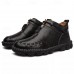 Men's Brown Leather Casual Boots with Handcrafted Stitching and Comfortable Sole for Everyday and Outdoor Wear