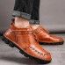 Men's Brown Leather Casual Boots with Handcrafted Stitching and Comfortable Sole for Everyday and Outdoor Wear