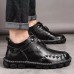 Men's Brown Leather Casual Boots with Handcrafted Stitching and Comfortable Sole for Everyday and Outdoor Wear