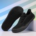 Men's Barefoot Casual Sneakers - Modern Black, Breathable Mesh, Comfort Sole - Suitable for Daily Use & Light Sports