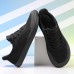 Men's Barefoot Casual Sneakers - Modern Black, Breathable Mesh, Comfort Sole - Suitable for Daily Use & Light Sports