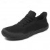 Men's Barefoot Casual Sneakers - Modern Black, Breathable Mesh, Comfort Sole - Suitable for Daily Use & Light Sports