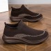 Men's Lightweight Red Slip-On Sneakers | Breathable Flyknit Upper with Comfortable Sole for Casual and Sport Activities
