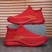 Men's Lightweight Red Slip-On Sneakers | Breathable Flyknit Upper with Comfortable Sole for Casual and Sport Activities