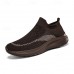 Men's Lightweight Red Slip-On Sneakers | Breathable Flyknit Upper with Comfortable Sole for Casual and Sport Activities
