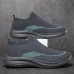 Men's Lightweight Red Slip-On Sneakers | Breathable Flyknit Upper with Comfortable Sole for Casual and Sport Activities