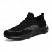 Men's Lightweight Red Slip-On Sneakers | Breathable Flyknit Upper with Comfortable Sole for Casual and Sport Activities