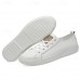 Men's White Casual Low-Top Sneakers - Comfortable and Trendy Lace-Up Shoes for Everyday Wear