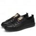 Men's White Casual Low-Top Sneakers - Comfortable and Trendy Lace-Up Shoes for Everyday Wear