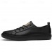 Men's White Casual Low-Top Sneakers - Comfortable and Trendy Lace-Up Shoes for Everyday Wear