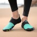 Green and Black Men's Barefoot Water Shoes with Slip-On Design and Colorful Soles for Beach and Water Activities
