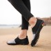 Green and Black Men's Barefoot Water Shoes with Slip-On Design and Colorful Soles for Beach and Water Activities