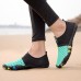 Green and Black Men's Barefoot Water Shoes with Slip-On Design and Colorful Soles for Beach and Water Activities