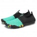 Green and Black Men's Barefoot Water Shoes with Slip-On Design and Colorful Soles for Beach and Water Activities