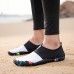 Green and Black Men's Barefoot Water Shoes with Slip-On Design and Colorful Soles for Beach and Water Activities