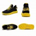 Black and Yellow Men's Athletic Sneakers with Breathable Mesh and Lightweight Design for Sports and Casual Wear