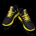 Black and Yellow Men's Athletic Sneakers with Breathable Mesh and Lightweight Design for Sports and Casual Wear