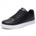 Men's Brown Casual Lace-Up Sneakers - Minimalist Design with White Sole, Everyday Comfort