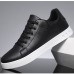 Men's Brown Casual Lace-Up Sneakers - Minimalist Design with White Sole, Everyday Comfort