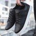 Men's Brown Casual Lace-Up Sneakers - Minimalist Design with White Sole, Everyday Comfort