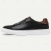 Men's Classic White Leather Sneakers with Brown Accents - Stylish Casual Footwear