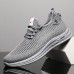 Beige Men's Woven Sneakers with Lace-Up Closure for Breathable and Comfortable Athletic Wear