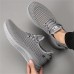 Beige Men's Woven Sneakers with Lace-Up Closure for Breathable and Comfortable Athletic Wear