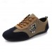 Men's Beige and Navy Lace-Up Sneakers Breathable Nylon Sport Shoes for Active Lifestyles and Everyday Wear