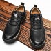 Men's Brown Faux Leather Casual Hiking Shoes with Rugged Sole and Lace-Up Design - Durable Outdoor Footwear for Hiking and Daily Wear
