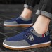 Men's Navy Blue and Tan Lace-Up Sneakers Trendy Sneakers for Casual Wear and Weekend Adventures