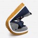 Men's Navy Blue and Tan Lace-Up Sneakers Trendy Sneakers for Casual Wear and Weekend Adventures