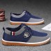 Men's Navy Blue and Tan Lace-Up Sneakers Trendy Sneakers for Casual Wear and Weekend Adventures