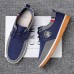 Men's Navy Blue and Tan Lace-Up Sneakers Trendy Sneakers for Casual Wear and Weekend Adventures