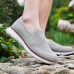 Men's Slip-On Knit Sneakers, Breathable Mesh Upper with Comfortable Fit, Casual Lightweight Shoes for Everyday and Outdoor Activities