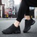 Men's Red Air-Cushion Running Sneakers Breathable Mesh Athletic Shoes with Shock Absorption for Gym, Training & Daily Sportswear