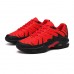 Men's Red Air-Cushion Running Sneakers Breathable Mesh Athletic Shoes with Shock Absorption for Gym, Training & Daily Sportswear