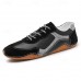 Men's Green and White Suede Sport Sneakers with Lace-Up Design - Comfortable and Stylish for Casual and Athletic Wear