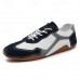 Men's Green and White Suede Sport Sneakers with Lace-Up Design - Comfortable and Stylish for Casual and Athletic Wear