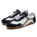 Men's Green and White Suede Sport Sneakers with Lace-Up Design - Comfortable and Stylish for Casual and Athletic Wear