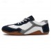 Men's Green and White Suede Sport Sneakers with Lace-Up Design - Comfortable and Stylish for Casual and Athletic Wear