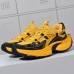 Men's Yellow and Black Athletic Sneakers with Stylish Design and Breathable Mesh Upper Perfect for Running, Sports and Casual Wear
