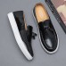 Men's Brown Faux Leather Tassel Loafers - Casual Slip-On Shoes with White Sole for Everyday Wear and Semi-Formal Occasions