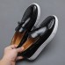 Men's Brown Faux Leather Tassel Loafers - Casual Slip-On Shoes with White Sole for Everyday Wear and Semi-Formal Occasions