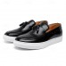 Men's Brown Faux Leather Tassel Loafers - Casual Slip-On Shoes with White Sole for Everyday Wear and Semi-Formal Occasions