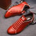 Men's Black Faux Leather Casual Sneakers with Contrast Stitching Comfortable and Stylish Lace-Up Shoes for Daily Wear
