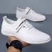 Men's White Slip-On Sneakers with Stripe Design Fashionable Shoes for Casual Outings and Weekend Activities