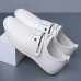 Men's White Slip-On Sneakers with Stripe Design Fashionable Shoes for Casual Outings and Weekend Activities